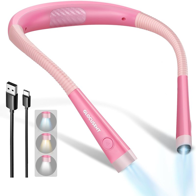 Glocusent Book Light, 3-Color & 6-Brightness Reading Light, Bendable Neck Light, 80-hr Lasting Rechargeable Lamp, Perfect Book Light for Reading in Bed, Knitting, Camping, Repairing, Book Lovers Gifts - Use Cases for the Glocusent Book Light
