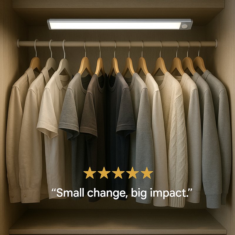 LEPOTEC 30-LED Motion Sensor Cabinet Light,Magnetic Motion Activated Under Counter Closet Lighting, Wireless USB Rechargeable Kitchen Cupboard Night Lights,Motion Activated Light Bar-2Pack additional view