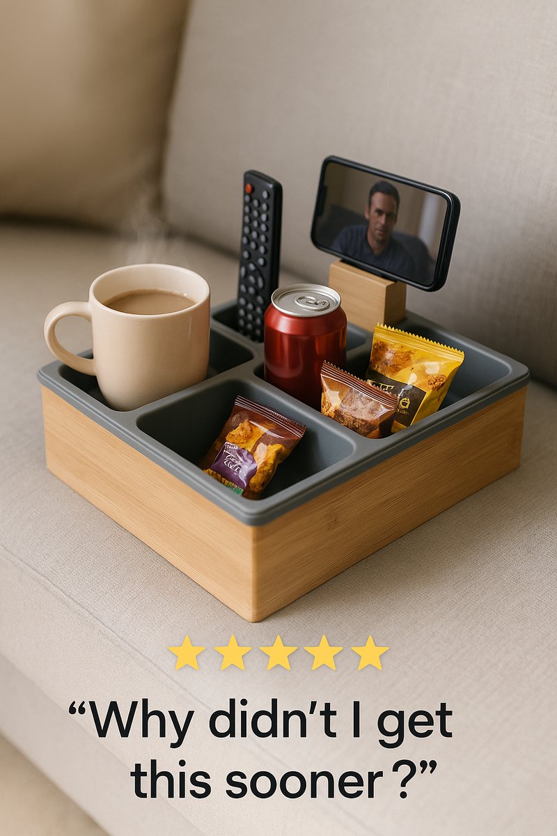 Couch Cup Holder Tray, Handy Silicone Bamboo Couch Caddy with Rotatable Phone Holder for Bed Car Seat Organizer, Waterproof Anti-spill Sofa Cup Holder for Snacks Beverage Remote (Gray) - Pros and Cons of the Couch Cup Holder Tray