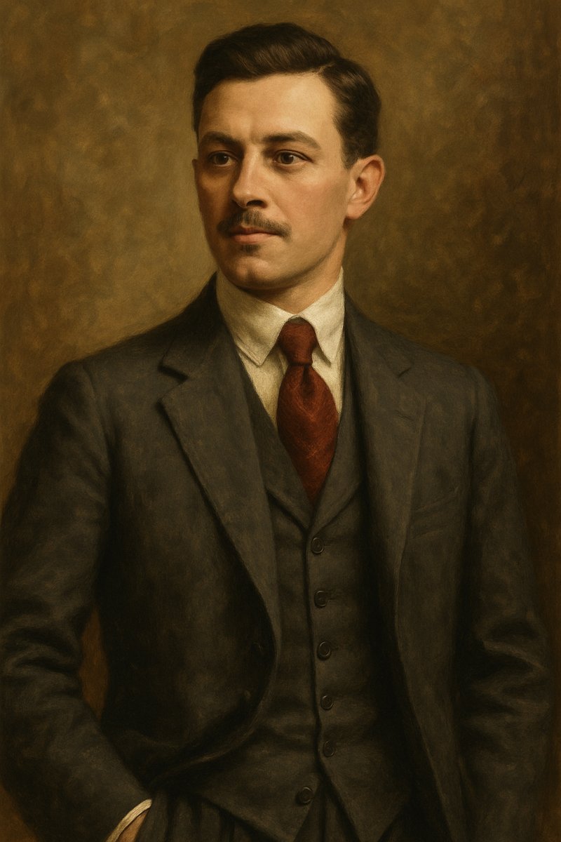 Gentleman with a Windsor knot tie, early 20th century.