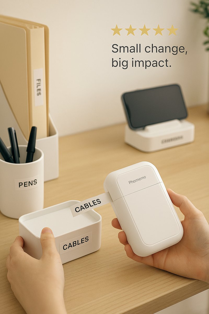 Phomemo D30 Label Maker Machine, Portable Bluetooth Mini Label Printer, Smartphone Handheld Thermal Sticker Small Labeler Multiple Templates Font Icon Inkless Custom Label for Home Kids School Items additional view