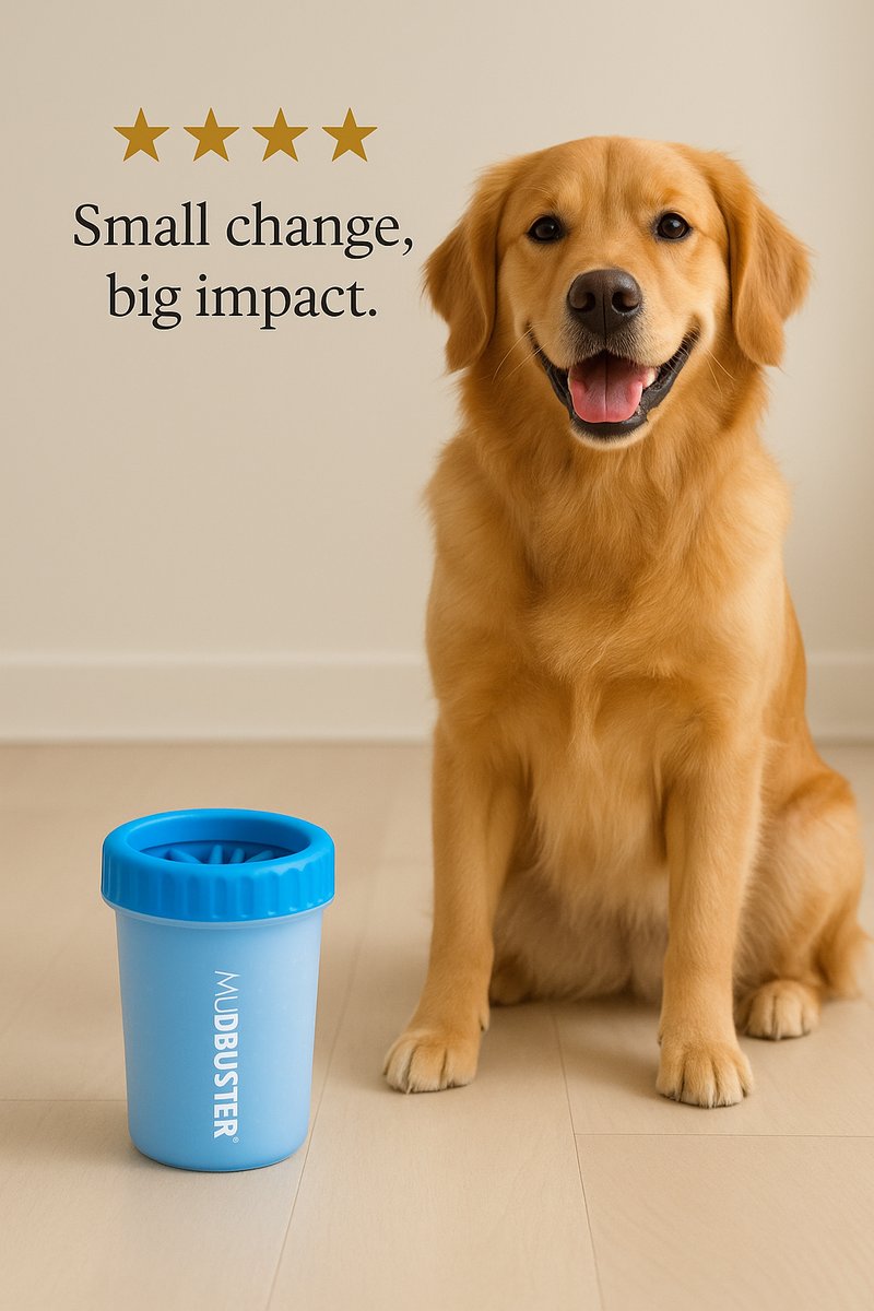 Dexas MudBuster Portable Dog Paw Washer/Paw Cleaner, Medium, Pro Blue additional view